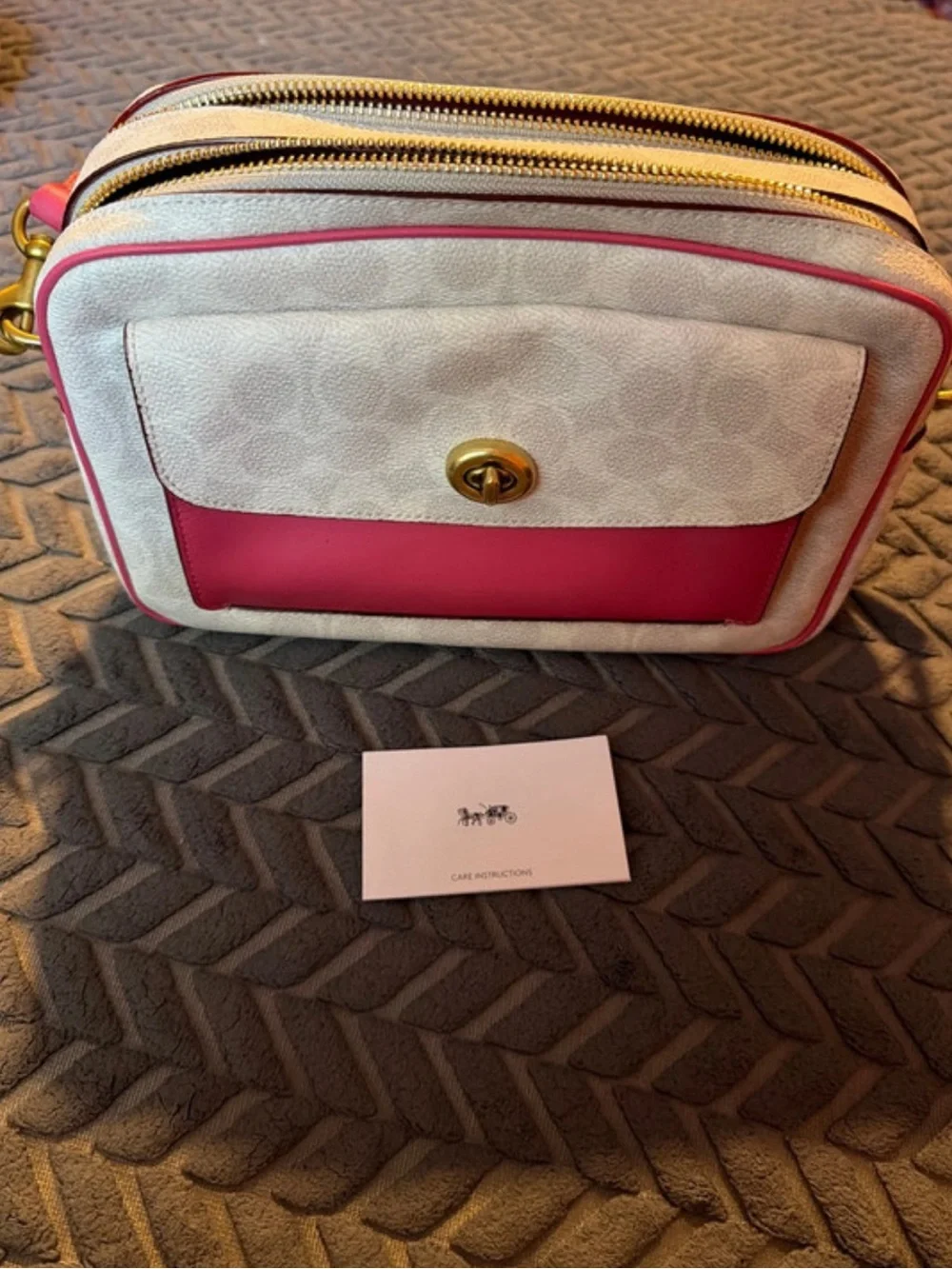 Coach Women’s Two-Tone Pink Leather Crossbody Bag